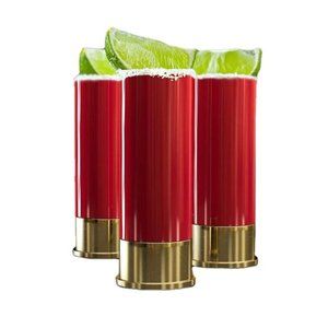 New Red 12 Gauge Shell Shot Glasses (4pc)